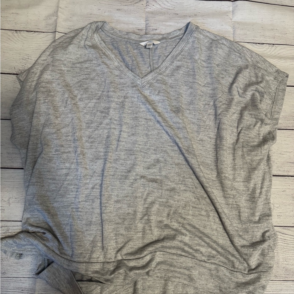 Women's Time and Tru Gray V-Neck Top